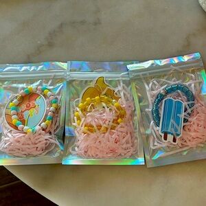 3 pack bracelet set with matching stickers